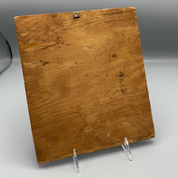 Vtg Pyrography Wood Art Painting Rain Rain Go Away Nursery Rhyme Wall Decor - Picture 5 of 12